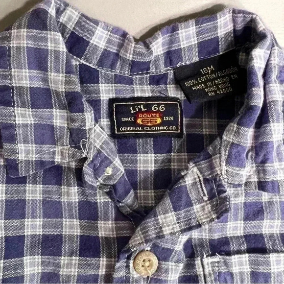 Vintage 100% cotton short sleeve button down plaid flannel toddler boy no flaws - Picture 2 of 6